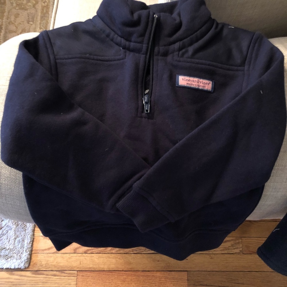 NWT shep cotton boys navy 1/4 zip